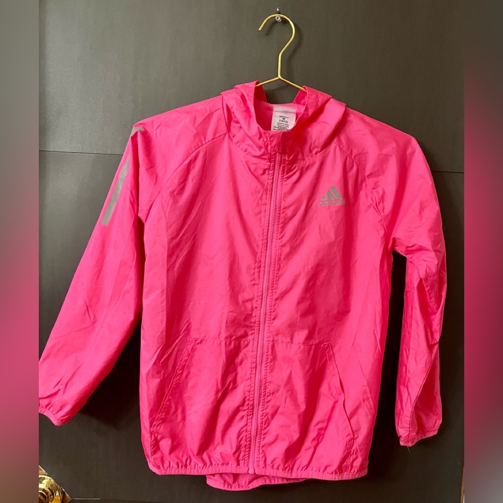 Girls Sz 10/12 Adidas HOT PINK spring jacket